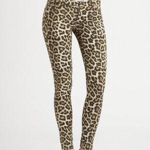 Michael Kors Savannah Leopard Print Skinny Jeans, Size 4